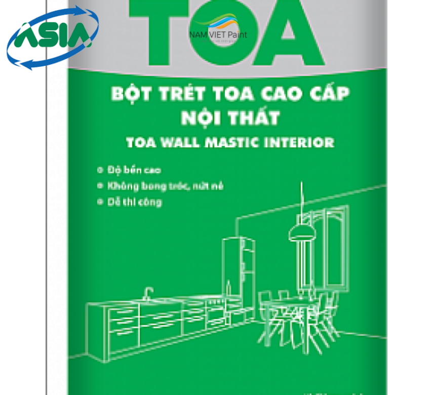 BỘT TRÉT CAO CẤP TOA WALL MASTIC NỘI THẤT